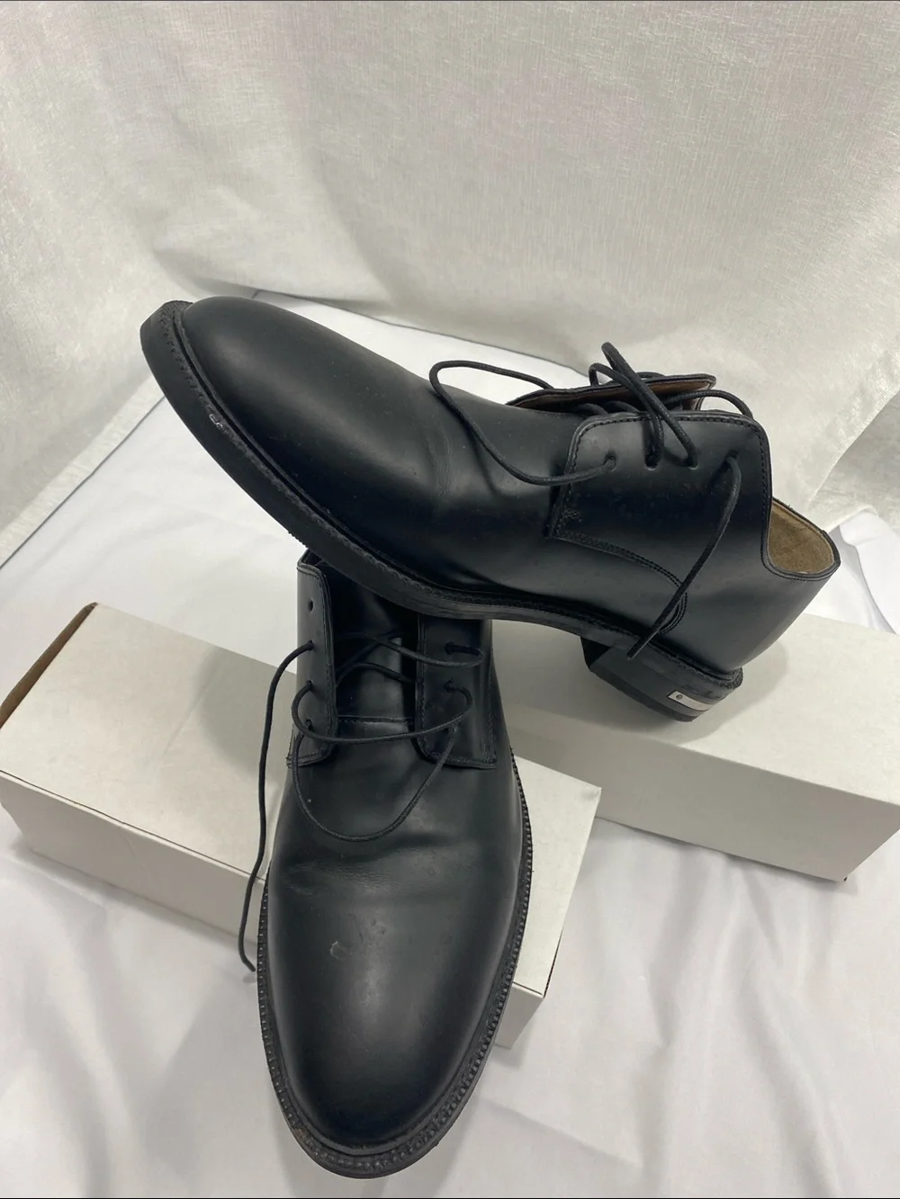 Men's Black Leather Derby Shoes - Classic Lace-Up